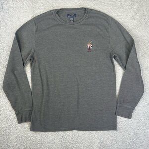 Polo Ralph‎ Lauren Thermal Shirt Mens Large Gray Ski Bear Sleepwear Base Layer